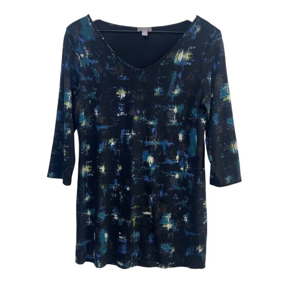 J.Jill Wearever Collection Petite Tunic Top Size PS Abstract Print Women’s - Picture 1 of 9